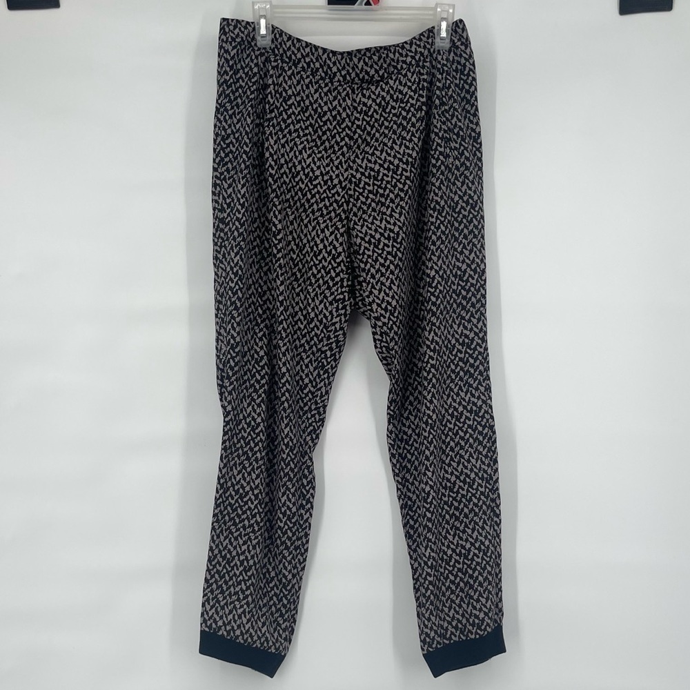 Barney’s New York flowy jogger patterned black and white pants